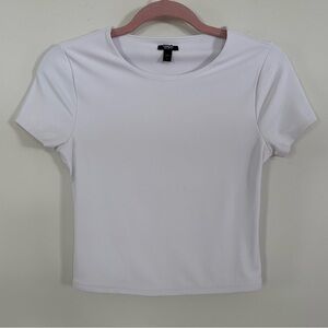 Express Body Contour Matte 90's Cropped Tee - White - Small
